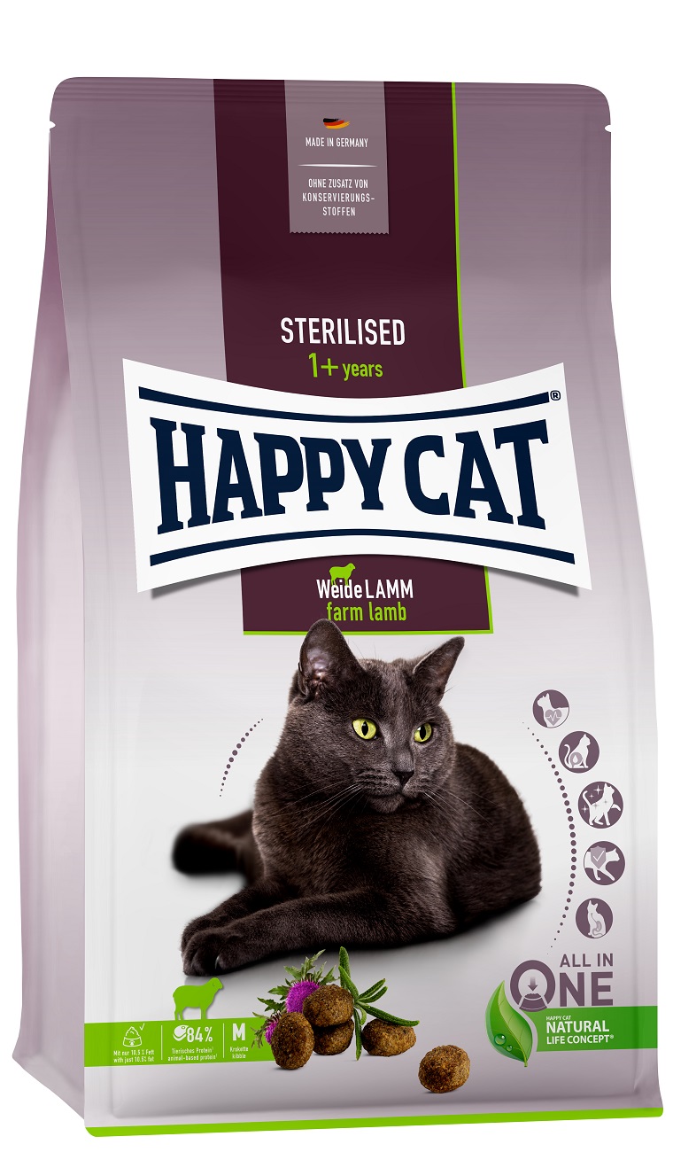 Happy Cat Sterilised Weide Lamm -...