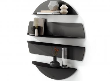 Polica SOLIS set/4 pcs crna