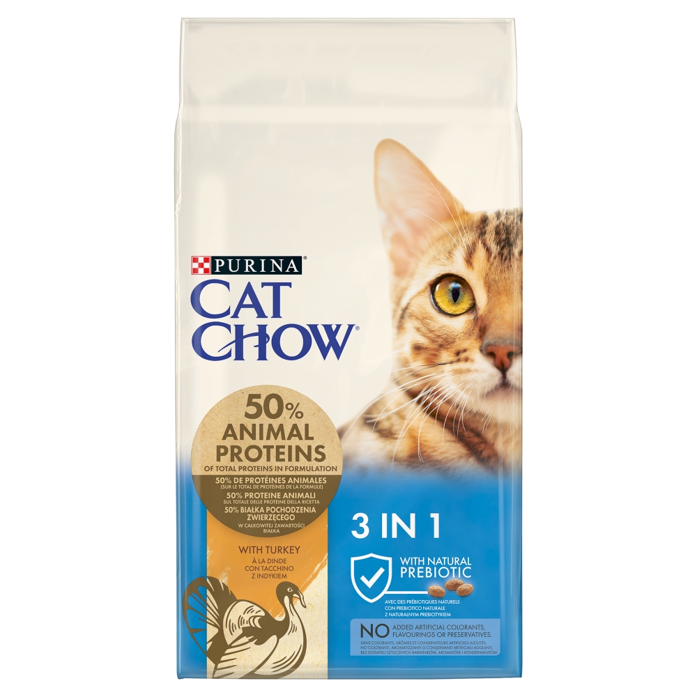 Cat Chow Adult 3 v 1 s puranom 15 kg