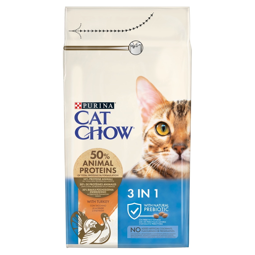 Cat Chow Adult 3 v 1 s puranom 1,5 kg