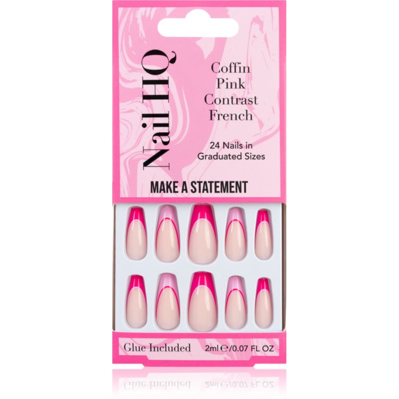 Nail HQ Coffin Pink Contrast French...