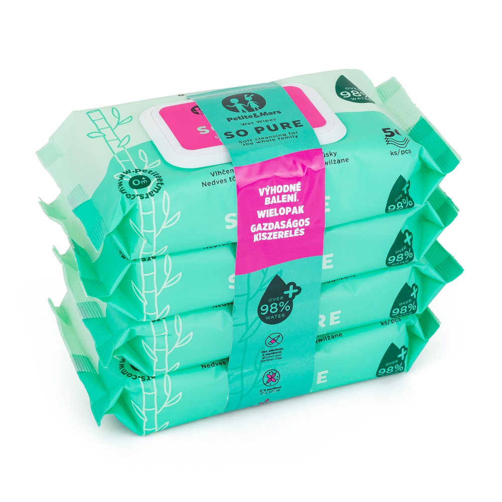 4x PETITE&MARS mokri robčki SO PURE...
