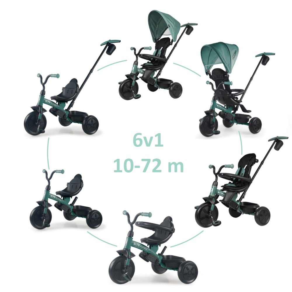 QPLAY Tricikel Elite Platinum Green, 6...