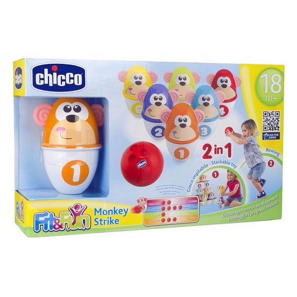 CHICCO Keglji smešne opice 18m+ 6 kom