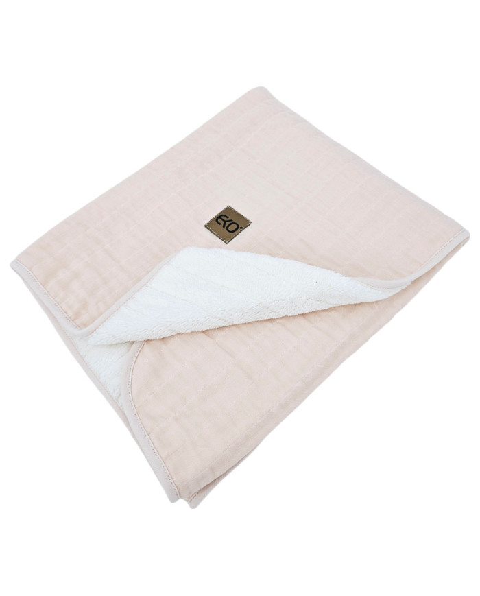 EKO Muslin odeja s krznom Rose pink...