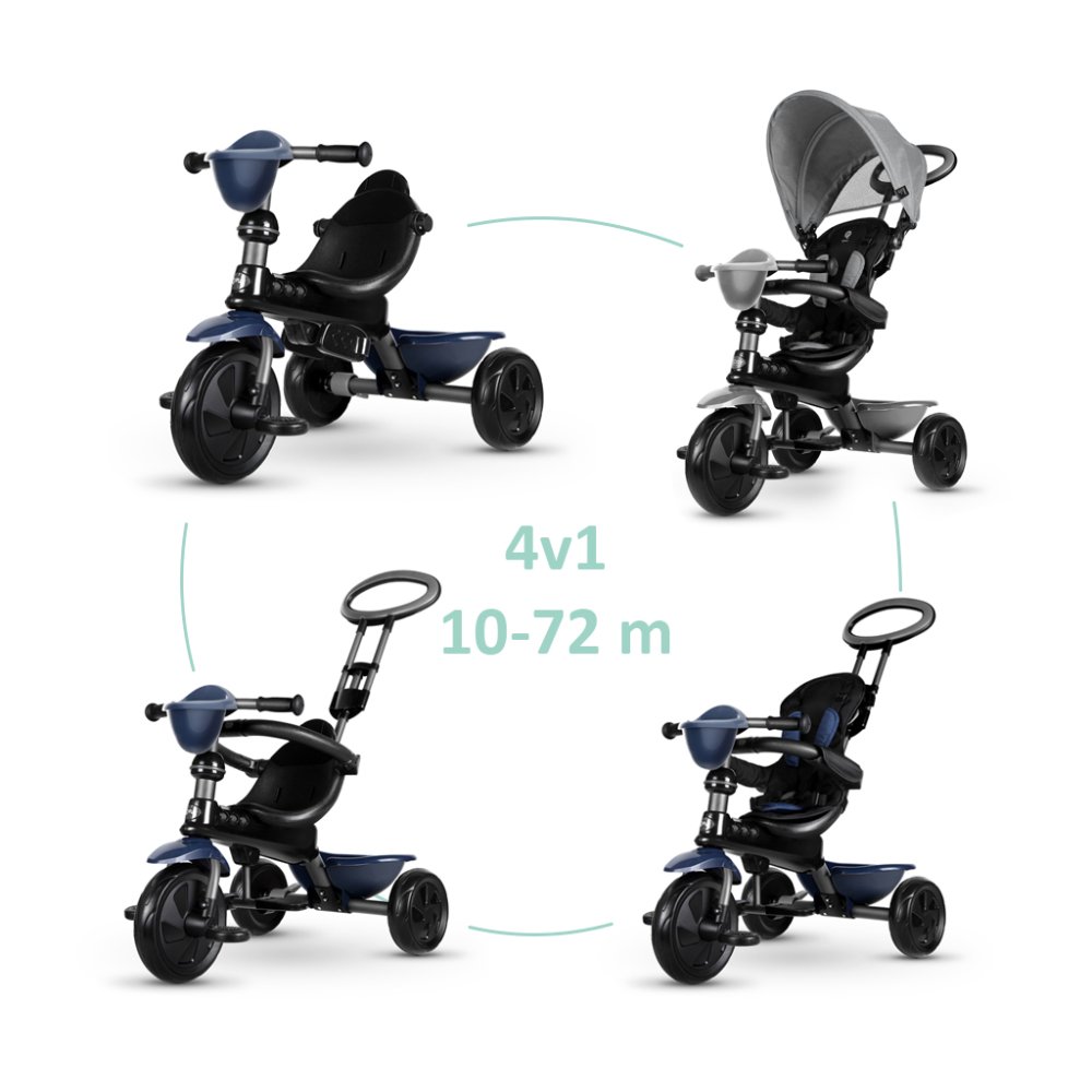 QPLAY Tricikel Cosy Grey, starost 10-72...