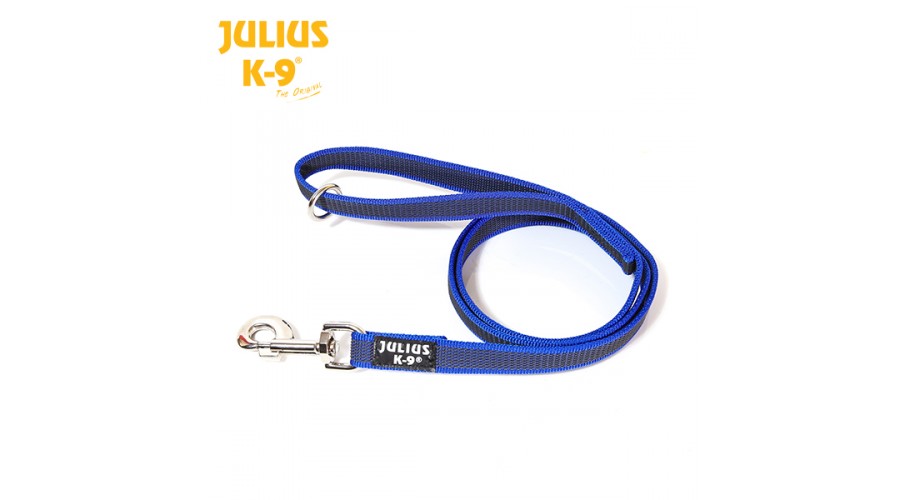 Julius-K9 gumirani povodec, moder 1,2...