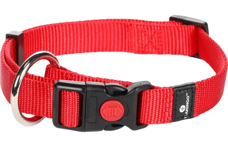 Flamingo Ziggi ovratnica - rdeča 2 cm...