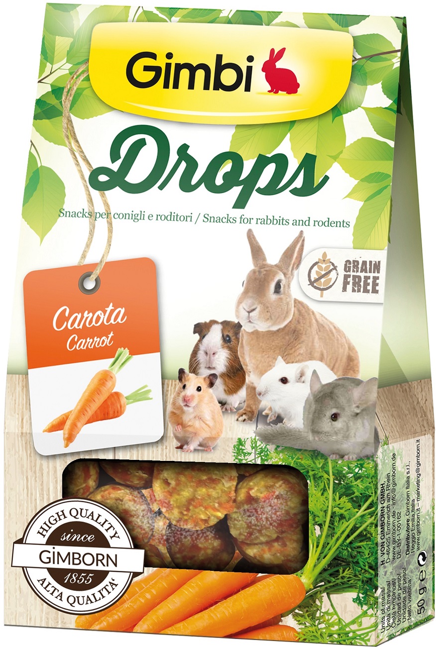 Gimbi Drops Snack s korenjem 50 g