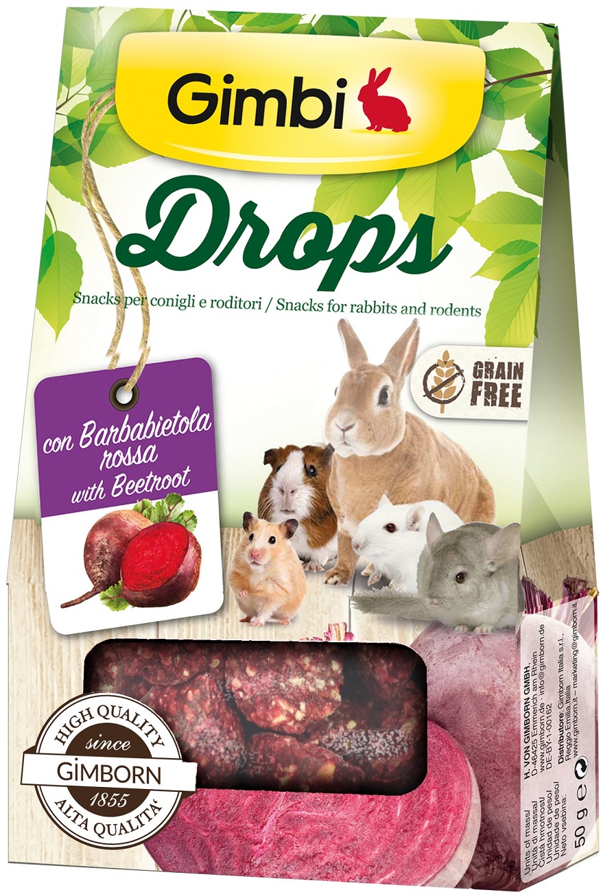 Gimbi Drops Snack z rdečo peso 50 g