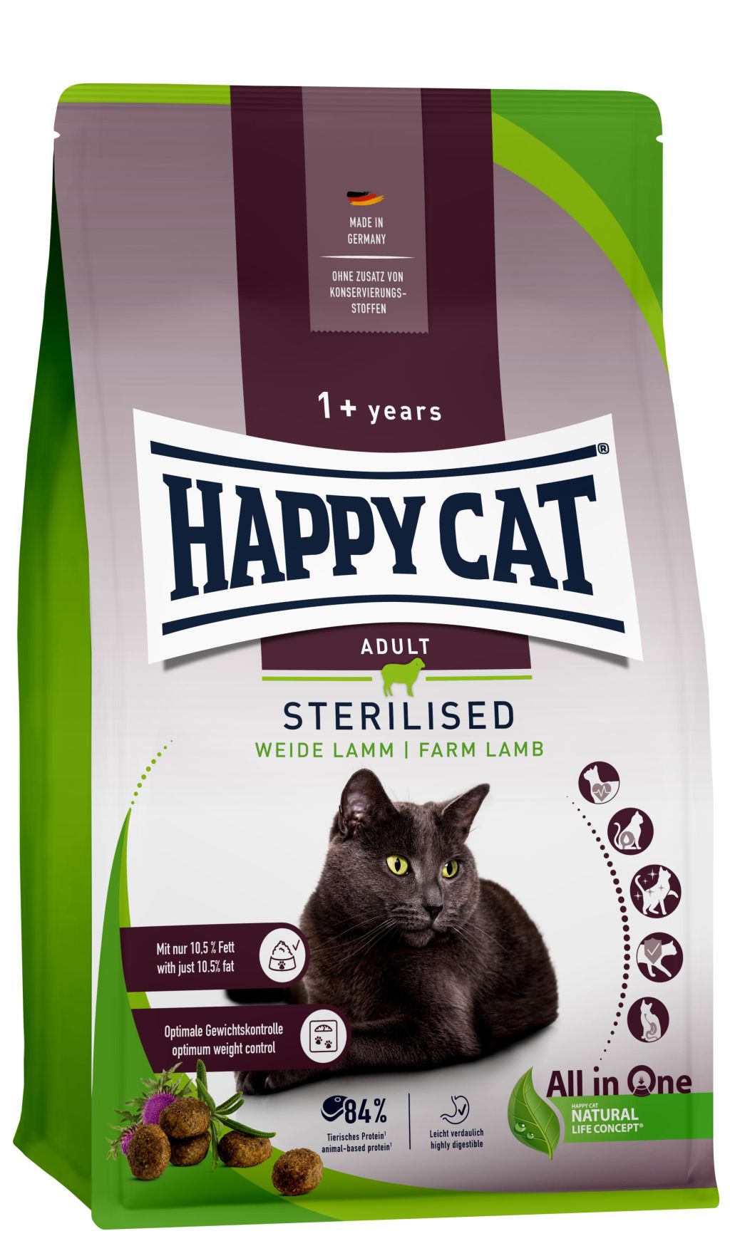 Happy Cat Sterilised Weide Lamm -...